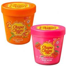 Chu pa Ch ups Body Scrub 220ml - Jordgubbsvirvel och Apelsinpop - Gourmettextur och ikoniska aromer - Välj din favorit eller få paketet med båda - Mju - 2-pack (jordgubb + apelsin)