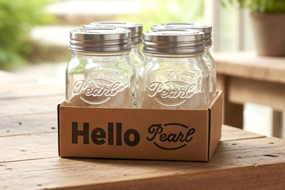 4st Masonjar, Pearl 500ml med Sunny Lock