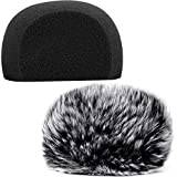 Vindruta mikrofon, vindskydd i skum kompatibel med Zoom H5 H6 bärbar handy recorder Furry & Foam 2Pack