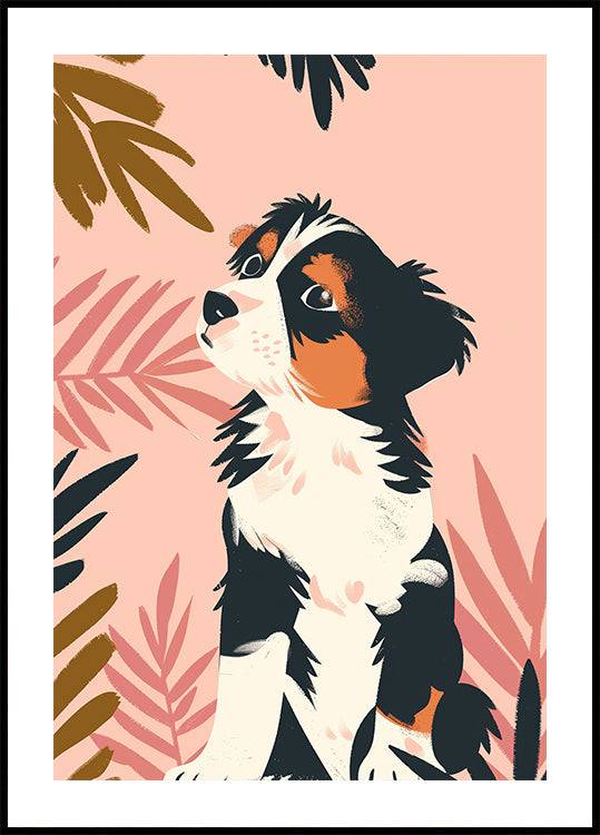 Playful Puppy Poster (50x70cm) - Plakater > Barnväggskonst