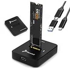 Reagle Adapter M.2 NVMe & SATA SSD, USB-C 3.2 Gen 2, 10 Gbps, verktygsfri installation, dockningsstation, stöd för 2230/2242/260/2280, plug and play