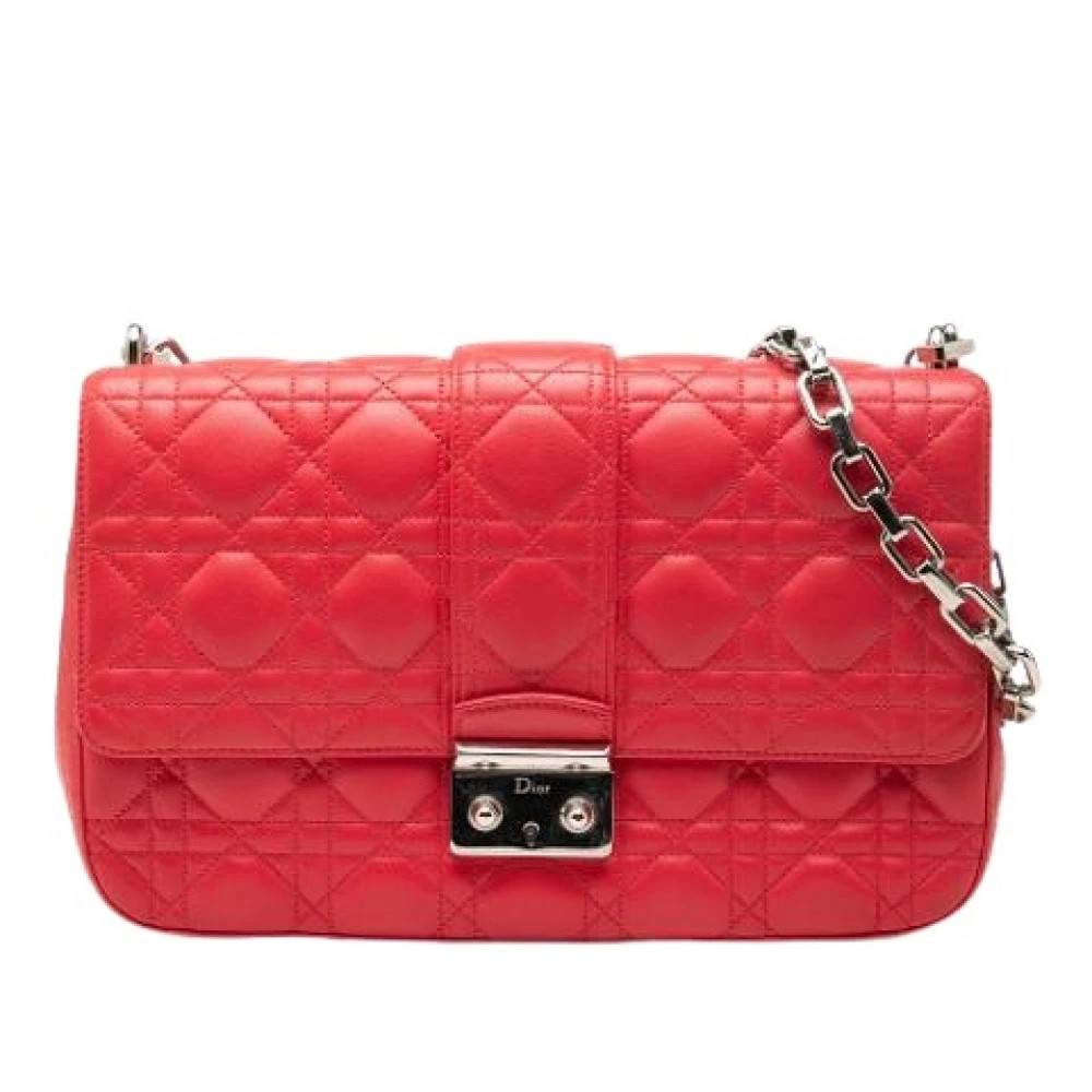 Dior Vintage Pre-owned Vintage Quilted Shoulder Bag - Vintage - Dame - Rød - ONE SIZE - Uld
