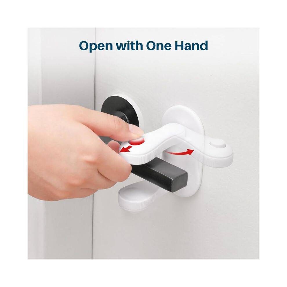 4-Pack Barnsäkra Handtagslås, Enkel Installation för Hemmet, Babysäkra Lås för Säkerhet, Kompatibel med Standarddörrar