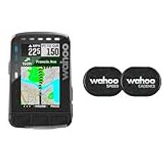 Wahoo Fitness Elemnt Roam V2 WFCC6 Cykeldator, Svart, 9 x 5.9 x 2 cm & Wahoo Fitness WFRPMC Cykelhastighetssensor, Svart, 10 g