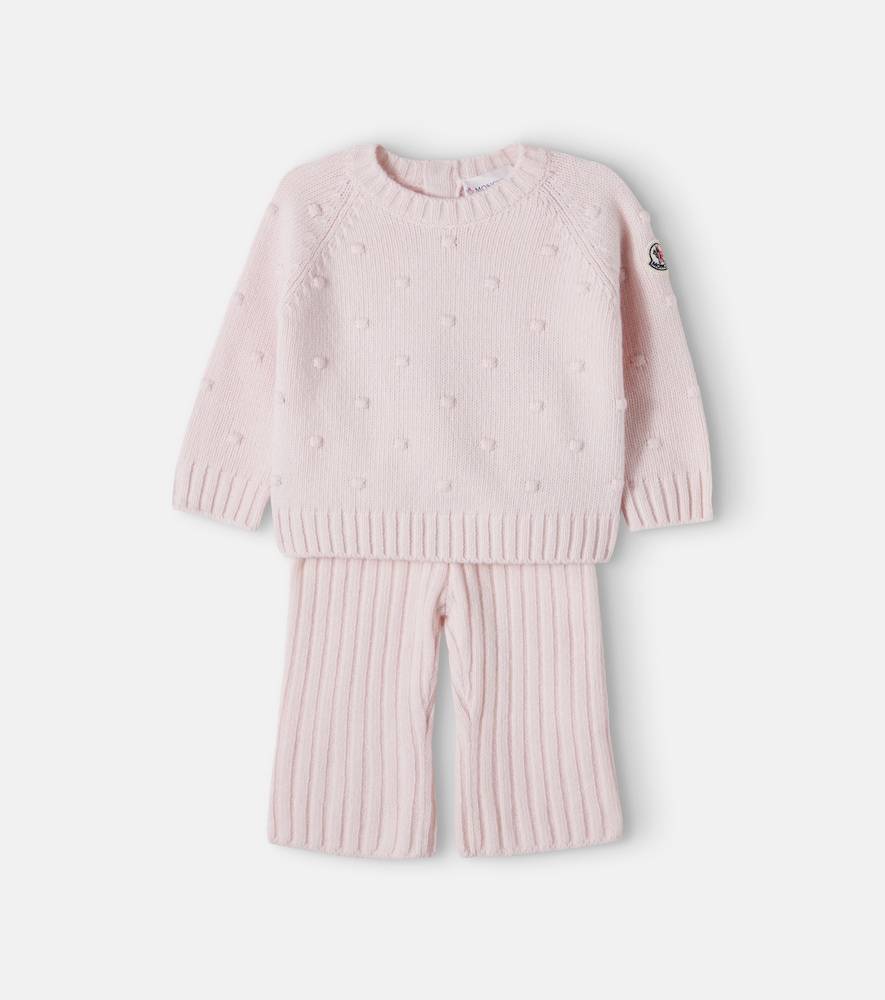 Moncler Enfant Bebé - set de jersey y pantalones de lana y cachemir - rosa - M 6-9