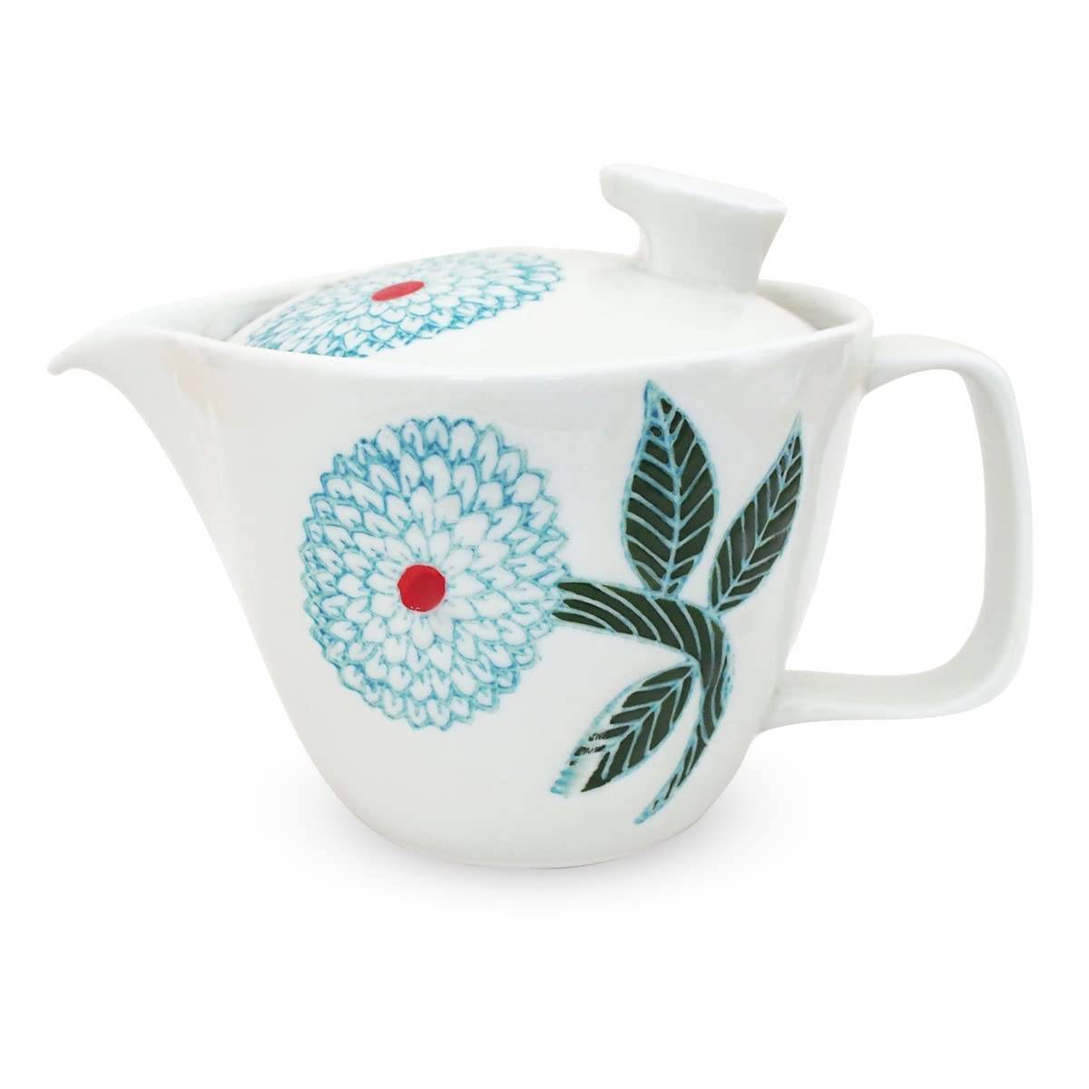 Kunzangama with for Hasami Made in Dahlia Premium J-kitchens Teapot, Small, Strainer, 240ml, 1-2 people, Ware, Japan,