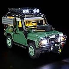 Ljus för Lego- 10317 Land-Rover Classic Defender 90 – LED-belysningssats kompatibel med Lego byggstenar modell – ingår inte modellsetet (grundmodell)