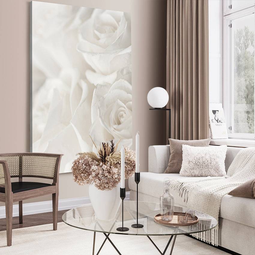 Canvastavla - Charming Roses (50x70) - Vit