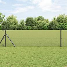 vidaXL Svejset Tråd Hegn med 7 Poster Grå 0.6x10 m Stål