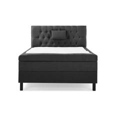 Bedly Lucky Komplett Sängpaket 120x200 Polyeter Diamant Sänggavel - Nackkudde Liten Svart/Grå Kontinentalsäng Grå,Svart Tyg