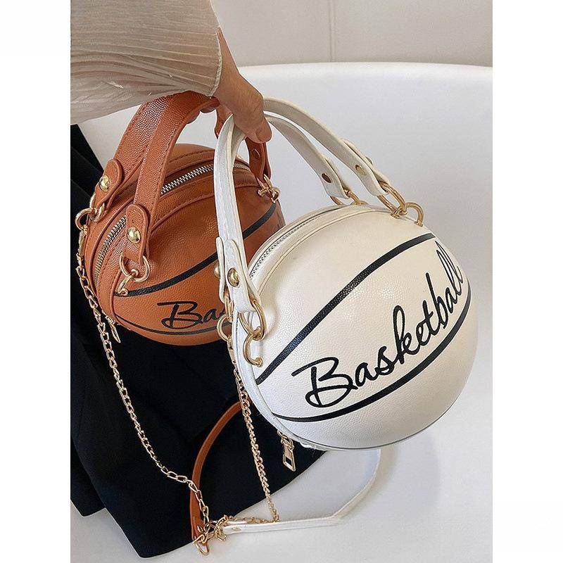 2025 Trendig Basketboll Fotboll Sportväska, Mode Kedja Messenger Crossbody Slingväska