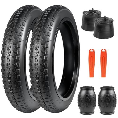 ZUKKA 2-pack Fat Bike Tires 20 x 3,0 kappa 76–406 Plus 2-pack slang 20 x 3,0 kompatibel 20 tums elcykel/mountainbikedäck