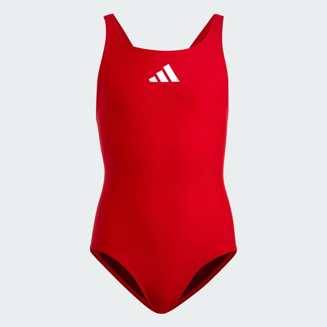 Solid Small Logo Swimsuit - Better Scarlet / White / Shadow Red - 164