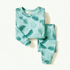 Baby Boy Snug Fit Pyjamas Set, Stickad Mjuk Enfärgad Rund Hals Långärmad Pullover Topp Och Jogger Byxor Matchande Set - Grön (2Y,3Y,9-12M,12-18M,18-24M)