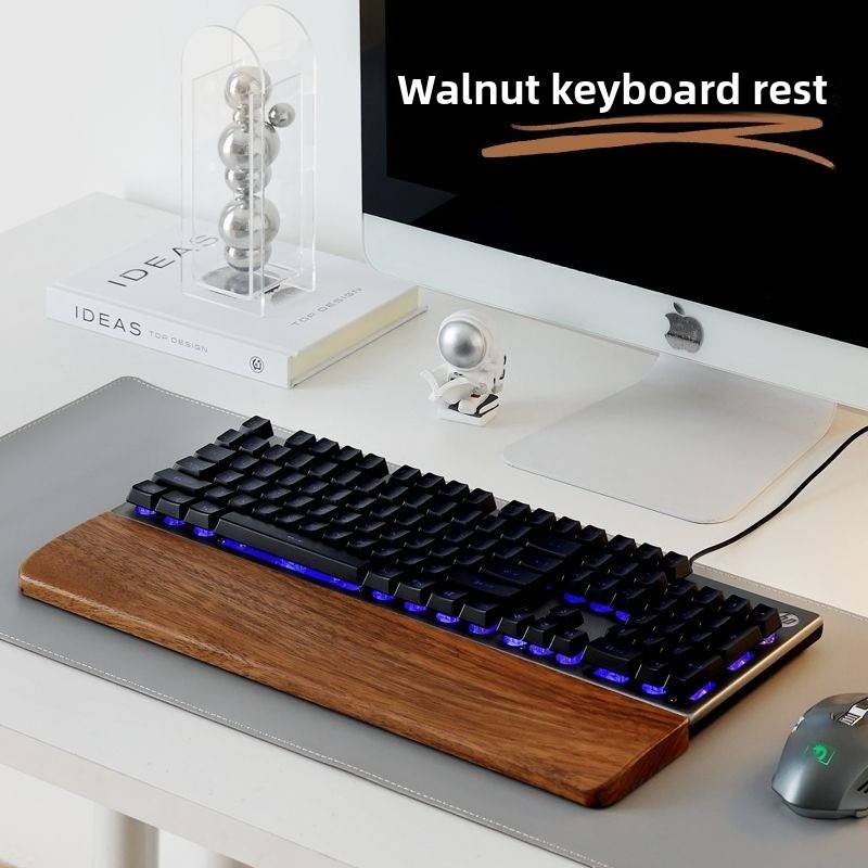 Solid Wood Keyboard Palm Rest Mouse Pad Wrist Support Gaming Office Mechanical Keyboard Wooden Wrist Rest Simple