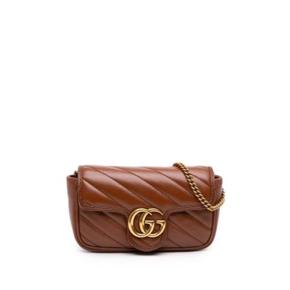 Gucci Vintage Pre-owned Quilted Mini Crossbody - Vintage - Dame - Brun - ONE SIZE - Uld