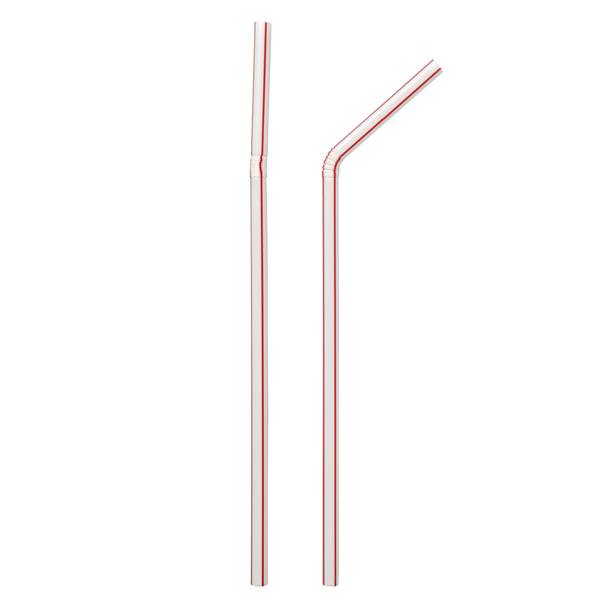 Sugerør rød og hvid stribet, 21 cm 250-pack