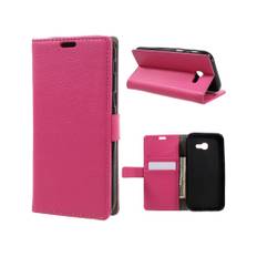 Samsung Galaxy A5 (2017) læder-etui med litchioverflade - Hot Pink