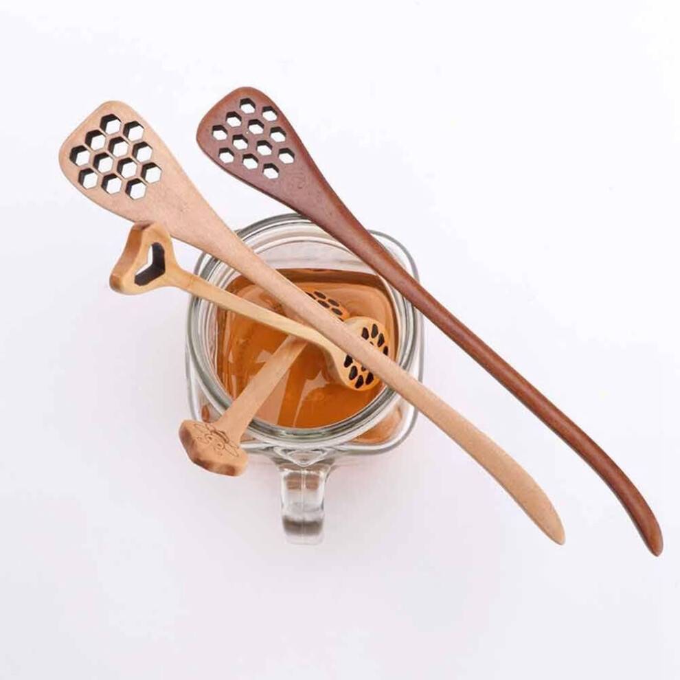 Wooden Stirring Spoon H-Oney Spoon Honeycomb, Honey Spoon, Stirring Stick Spoon, Hand Mixer A