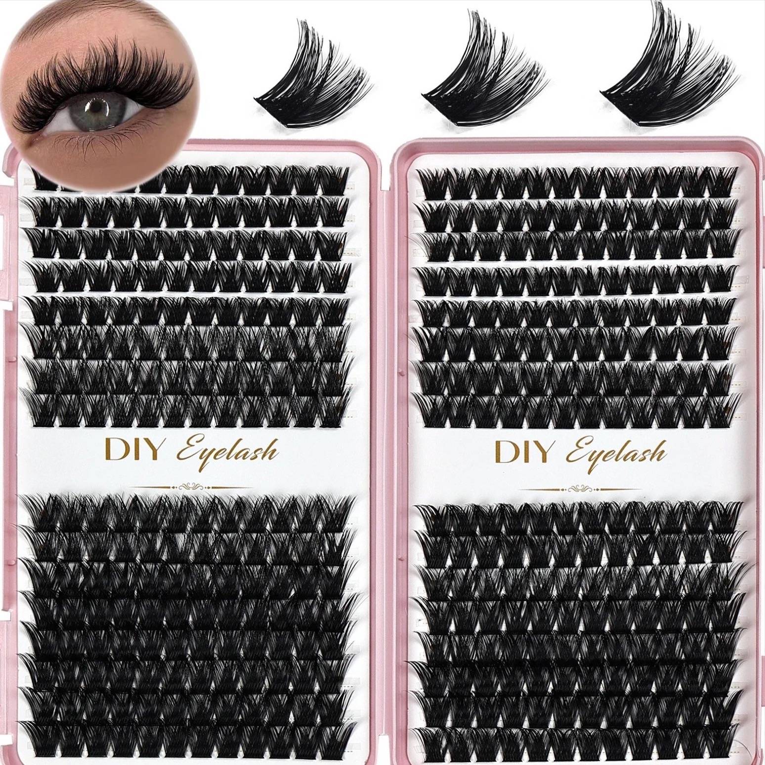 384pcs Individual Lash Clusters Lash Extensions Book D Lash Clusters Eyelash Extension At Home False Eyelashes