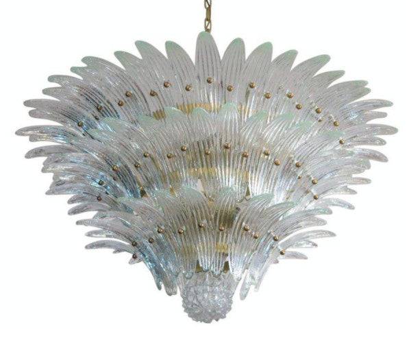 Murano Palmette lysekrone - 100x65cm - klar.