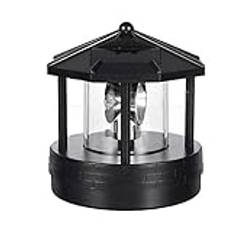 Soldriven Fyr Vattentät LED Solar Light Outdoor Beacon Tower Garden Dekorativ Lampa Roterande Solar Light (Som visat)