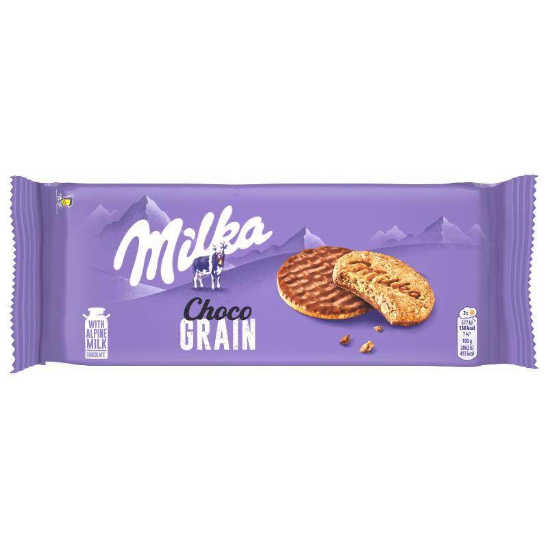 Milka Choco Grain, kex med havregryn och mjölkchoklad - 126 g