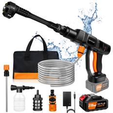Cordless Pressure Washer, Portable Power Washer with  4.0Ah Battery 6-in-1 Nozzle, Handheld