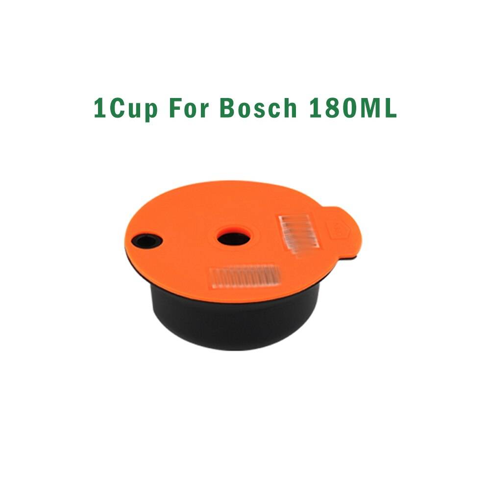Påfyllningsbar kapsel för b-osch gummi silikon o ringar för nespresso kaffekapslar tätningstillbehör crema maker verktyg - 1 kopp för bosch 180ml