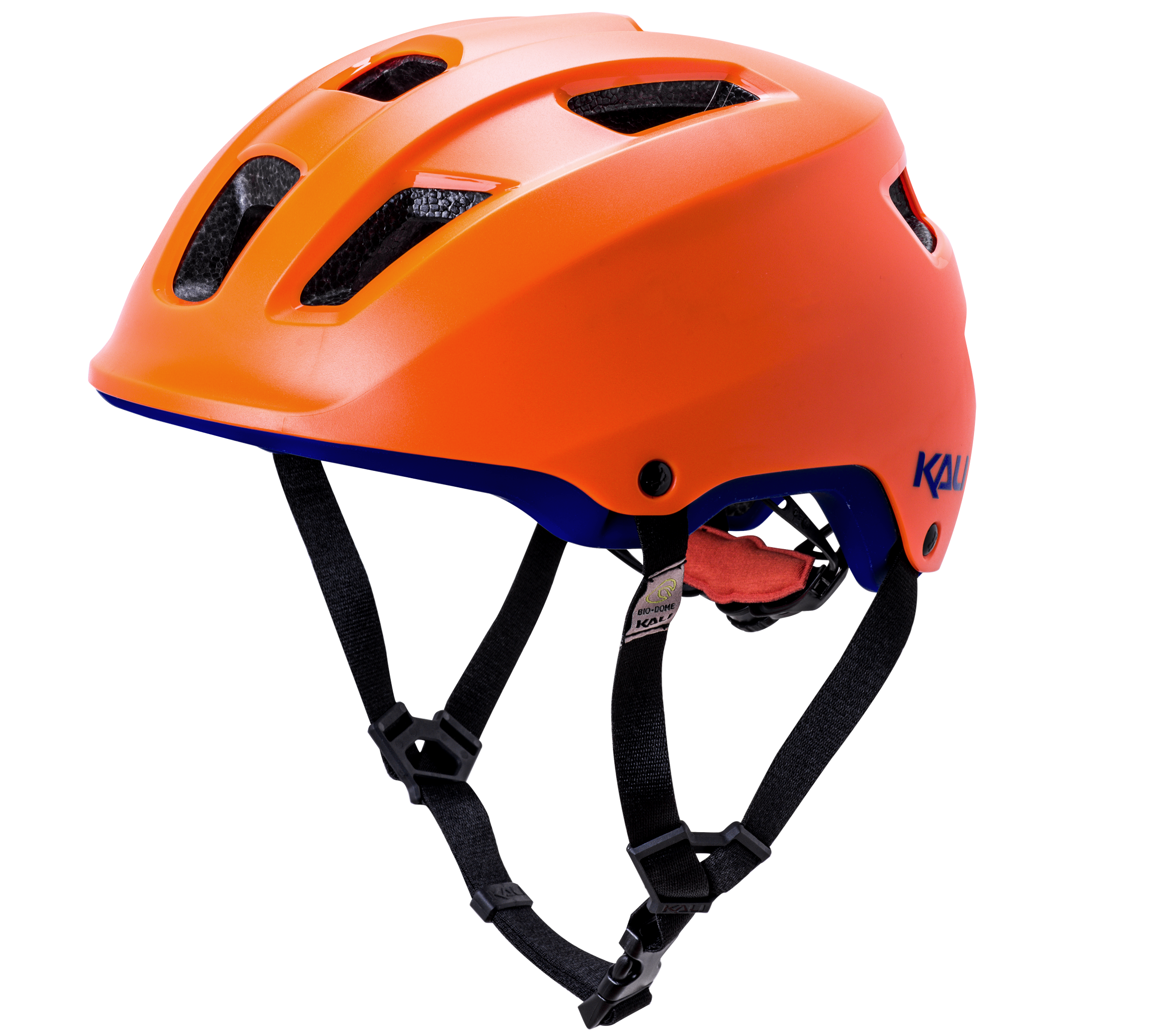 Kali Ave Orange Blå Mat - Cykelhjelm - L/XL (58-62 cm)