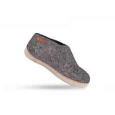 Ulltofflor Barn (100% ren ull) - Modell Denim med mockasula (storlek: 35)