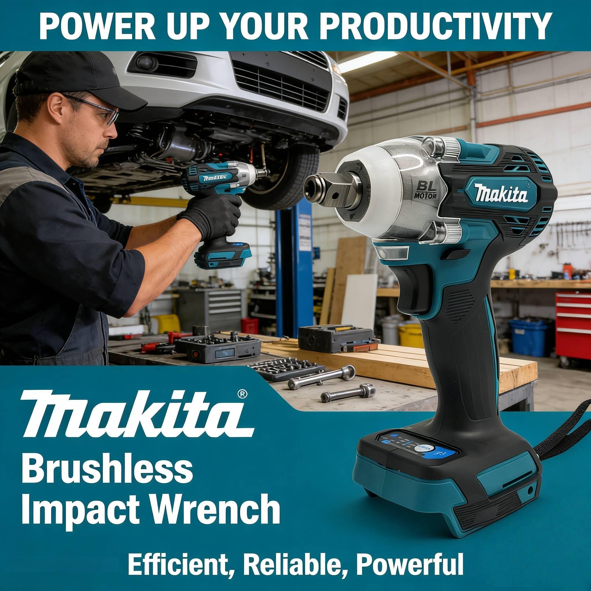 Makita DTW300 18V Tool Set Brushless Power Large  Cordless Wrench 330Nm Torque Wind Cannon Remove Tire Lithium Auto Repair