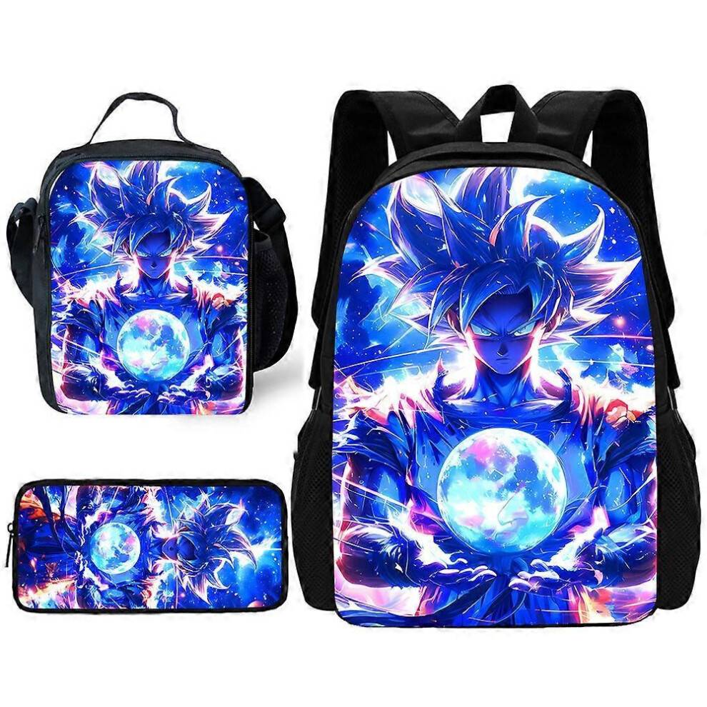 (TZ-199X10A4) pcs set Cute Anime Child School Backpack with Lunch For G-Gokus Bags ,Pencil Bags ,School Bags for Boys Girls Best Gift