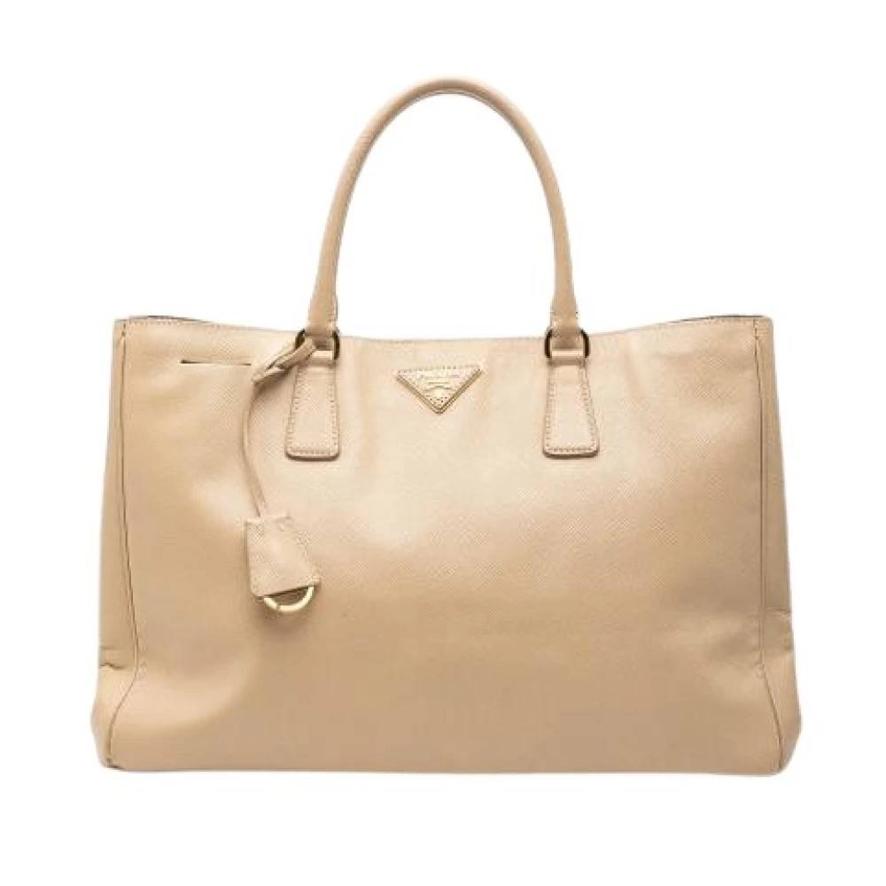 Prada Vintage Pre-owned Leather Tote - Vintage - Dame - Beige - ONE SIZE - Læder