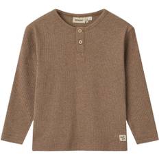 Wheat Langærmet Tshirt Morris Str 110 / 5 år - Coffee Melange T-shirts Bomuld hos Magasin