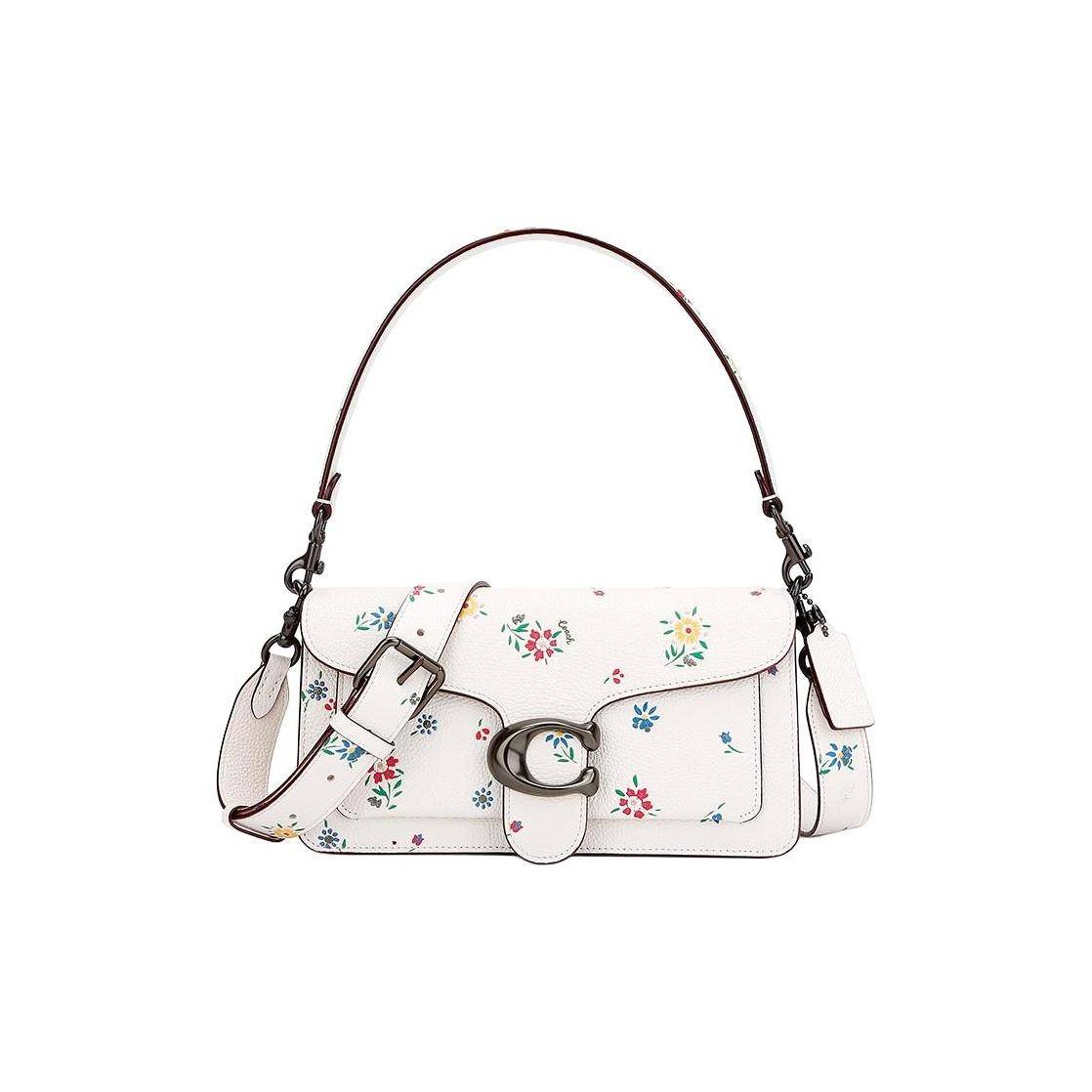 Coach Tabby 26 Floral Print Leather Shoulder Bag Women handbags White 630-V5CHK Basic Set (Bag+Dust Bag)