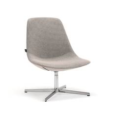 Fåtölj LANGLEY, borstad aluminium/taupe