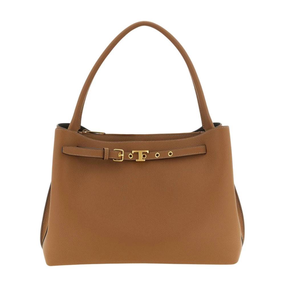 Tod's Lædertaske med signaturspænde - Tasker - Dame - Brun - ONE SIZE - Læder