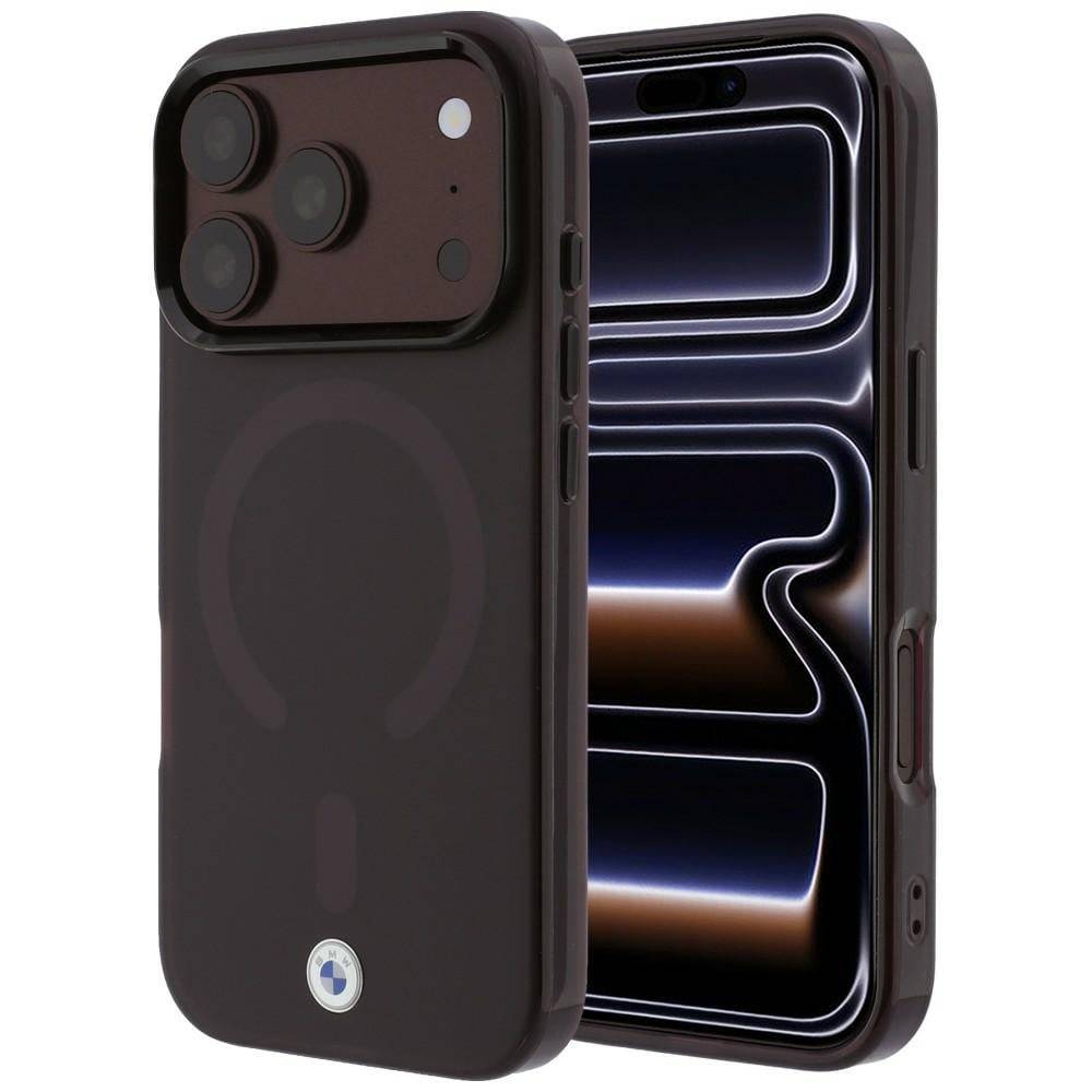 BMW Sign MagSafe-etui med frostet IML og metal-logo til iPhone 18 Pro / 17 Pro – burgunder.