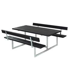 PLUS BASIC BORD/BÆNKESÆT M/2 RYGLÆN SORT - 177