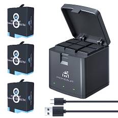 Homesuit-batteri (3-pack) och 3-kanals USB-minnesladdare för GoPro Hero 8 Black, Hero 7 Black, Hero 6 Black