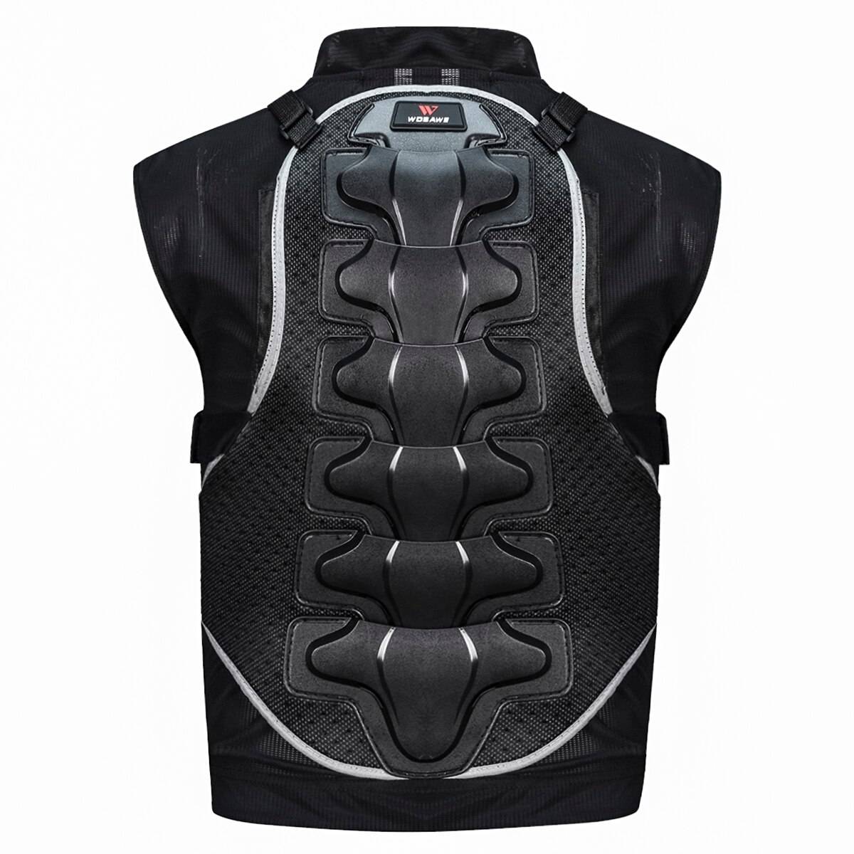 Wosawe ryggstöd bröstskydd motorcykel mtb skateboard utomhus sport kropp skyddande cykling skidåkning skydd jacka - M