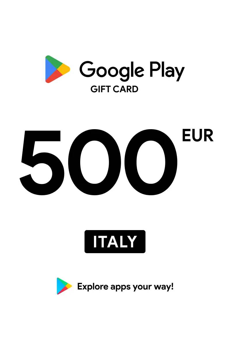 Google Play €500 EUR Gift Card (IT) - Digital Code.