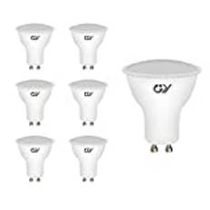 GY GU10 LED-Glödlampor, 8W 800LM, 6500K, Kall Vit, Ersätter 80W Halogenlampa, 120° Strålvinkel, Frostad, Energibesparande LED-Lampa 6 Stycken, Icke-Dimbar