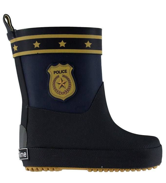 Mikk-Line Gummistøvler - Barfod - Wellies Police - Blue Nights - Mikk-Line - 23 - Gummistøvler