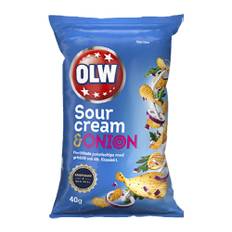 OLW Sour Cream & Onion 40 g Chipspåse