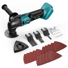TASDISE Svängande multifunktionsverktyg, oscillerande verktyg för Makita 18V, 6 variabla hastigheter 8500–2 1 000 RPM, borstlös motor, för slipning, skrapning, sågning, 21 tillbehör, utan batteri