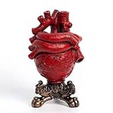 BEMKWG Gotiskt anatomiskt hjärta vas modern heminredning harts hjärta blomma vaser pampasgräs blomvas dekorativ boho dekor estetisk hjärtvas (röd)