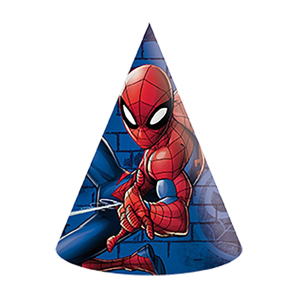 Spiderman Festhatte blå 6x - 16 cm.