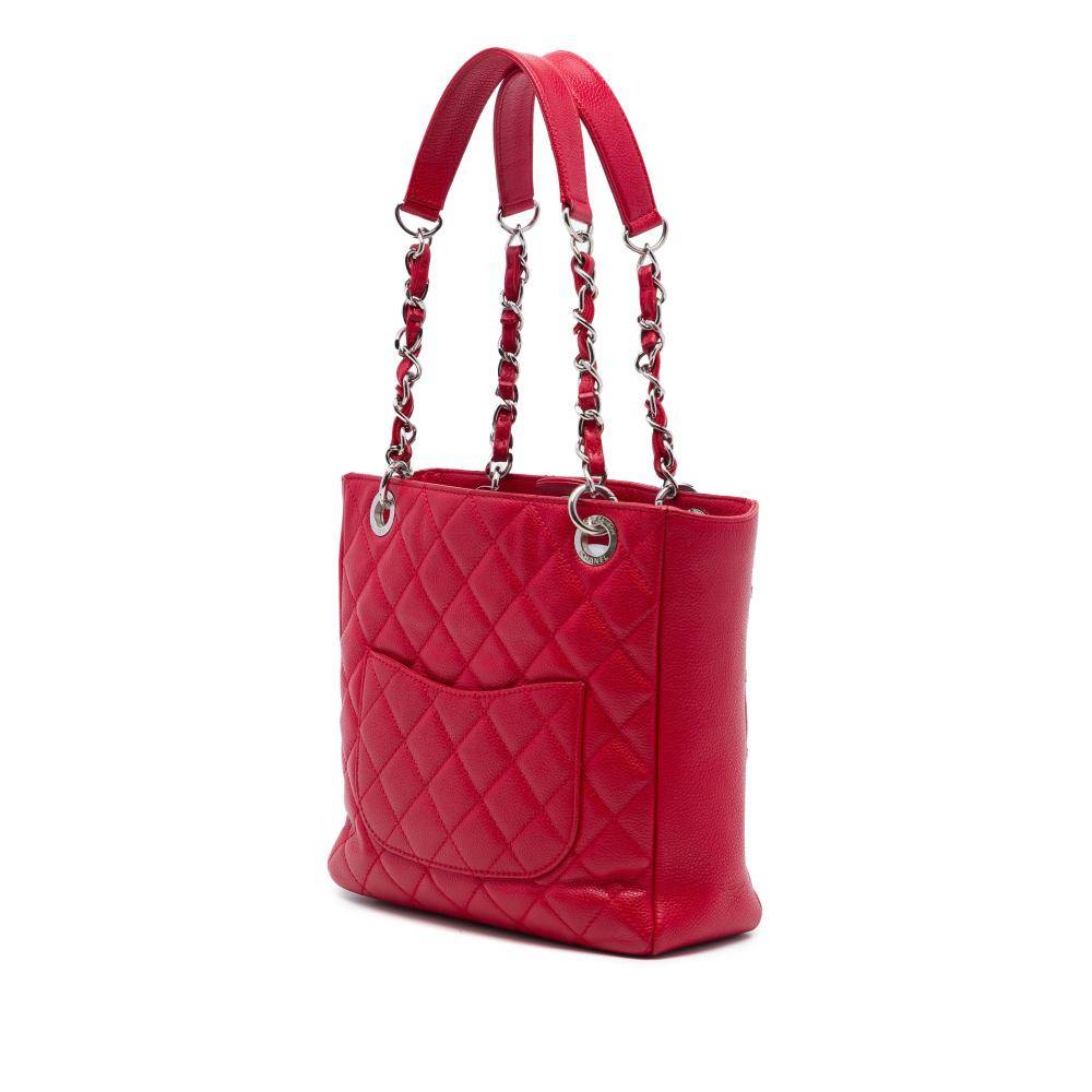 Chanel Vintage Tote Stl. - Totebags Från Magasin - Red (L 24cm x W 24.50cm x D 8cm)